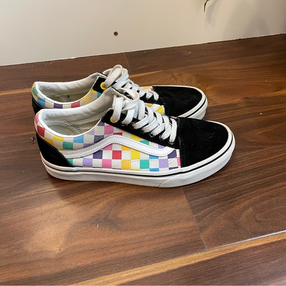 Vans Shoes - Rainbow Checkered Vans skate Shoes